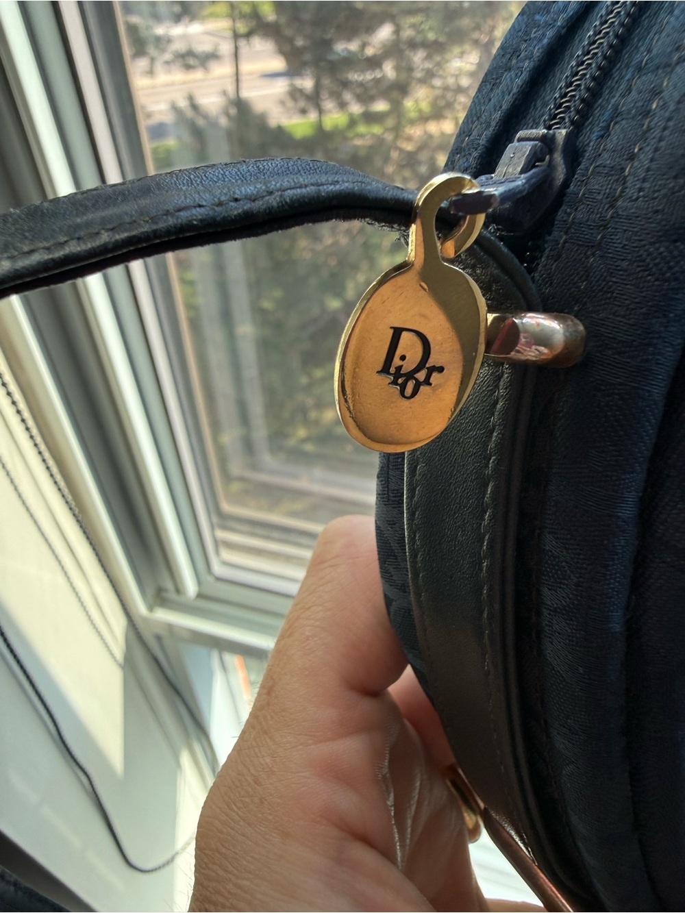 ✨Authentic Vintage Christian Dior Navy Oblique Trotter Shoulder Bag✨